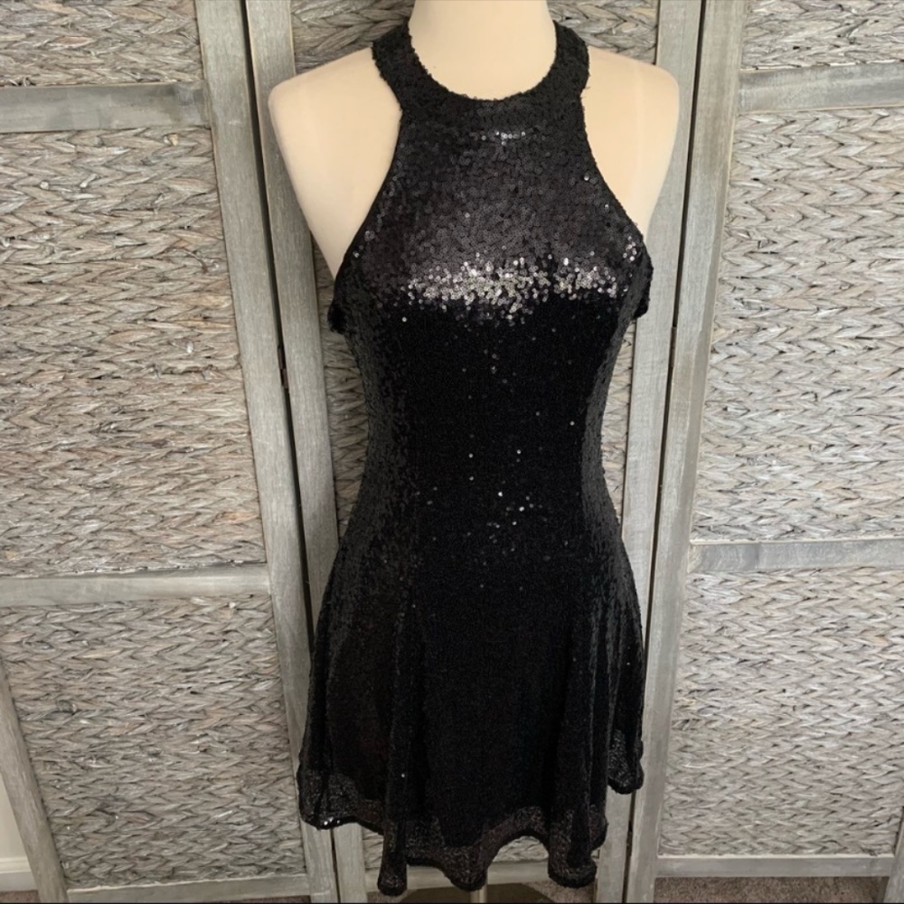 NWT Celia’s Party Dress Sequined Black Dress